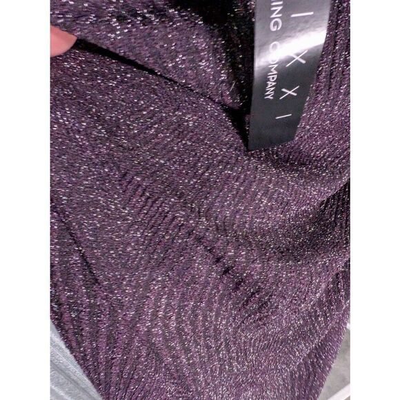 NWT Trixxi Clothing Company Long Sparkly Dress Purple Glitter One Shoulder Women - Picture 5 of 7